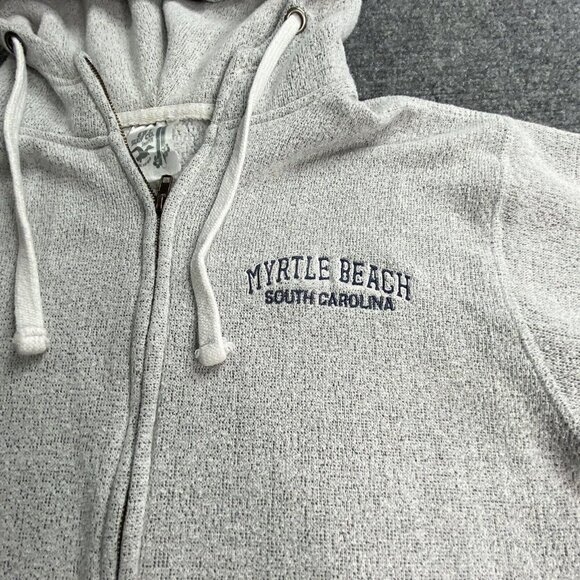 Myrtle Beach SC Jacket Adult‎ Medium Full Zip Hoodie Gray Esy Surf Co souvenir - Picture 2 of 11